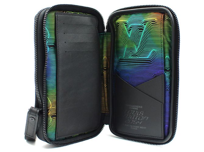 Borsa a Spalla Doppia per Telefono Monogramma 3D Louis Vuitton Nero - vista 4