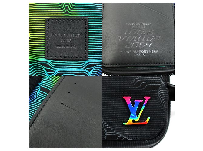 Borsa a Spalla Doppia per Telefono Monogramma 3D Louis Vuitton Nero - vista 5