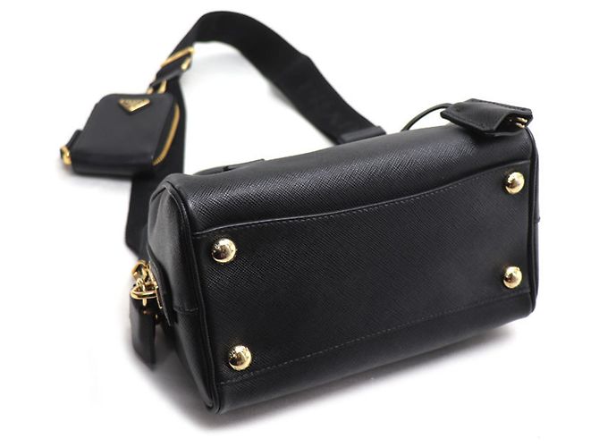 Borsa a Spalla Prada Saffiano Lux 2 in 1 Nero - vista 3