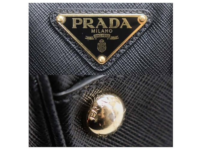 Borsa a Spalla Prada Saffiano Lux 2 in 1 Nero - vista 8