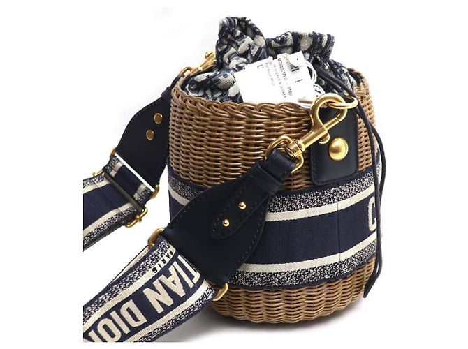 Dior Oblique Wicker Raffia Schultertasche von Christian Dior - Ansicht 2