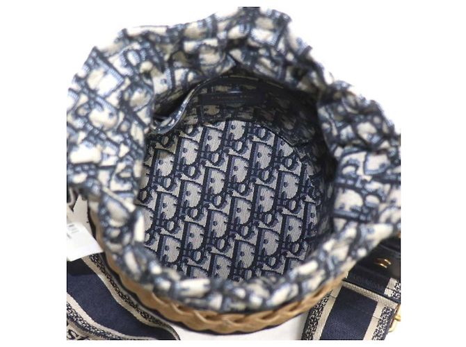 Dior Oblique Wicker Raffia Schultertasche von Christian Dior - Ansicht 4