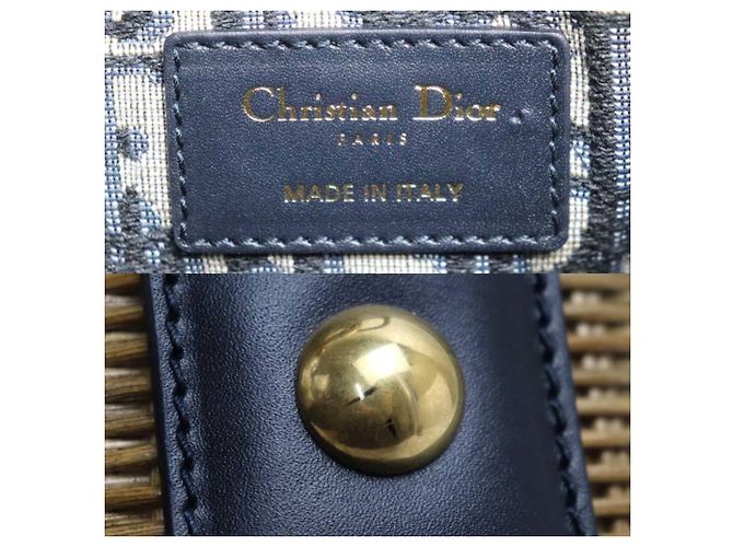 Dior Oblique Wicker Raffia Schultertasche von Christian Dior - Ansicht 6