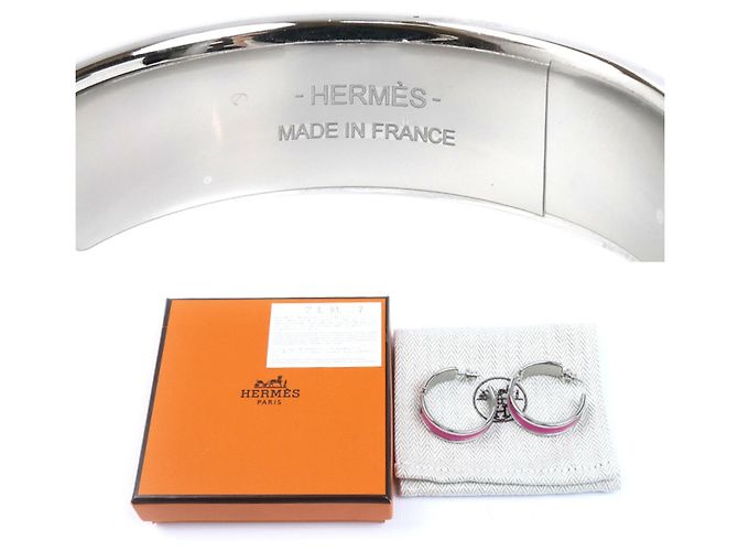 Hermès GP Leder Olympe Ohrringe Pink - Ansicht 4