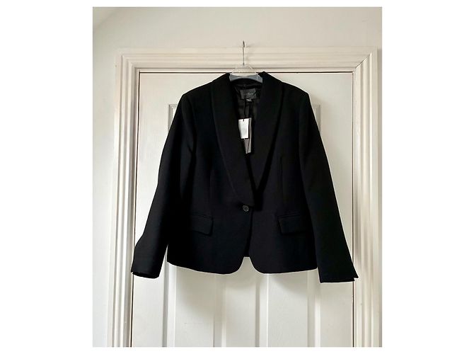 Blazer Zara Stefano Pilati de lana estilo Tuxedo negro - vista 2