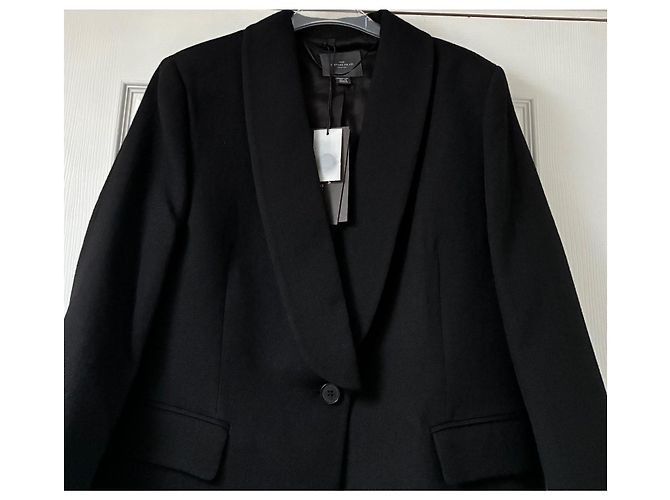 Blazer Zara Stefano Pilati de lana estilo Tuxedo negro - vista 3
