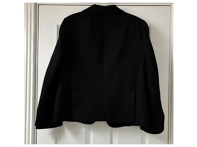 Blazer Zara Stefano Pilati de lana estilo Tuxedo negro - vista 6