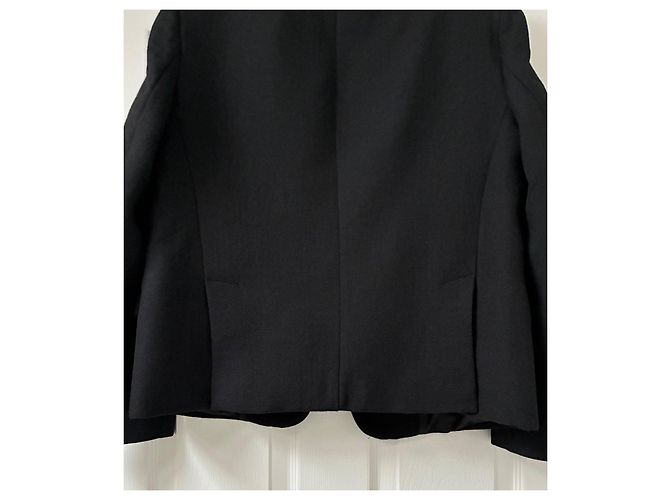 Blazer Zara Stefano Pilati de lana estilo Tuxedo negro - vista 7