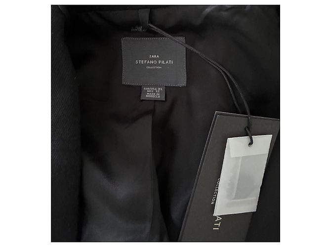 Blazer Zara Stefano Pilati de lana estilo Tuxedo negro - vista 8