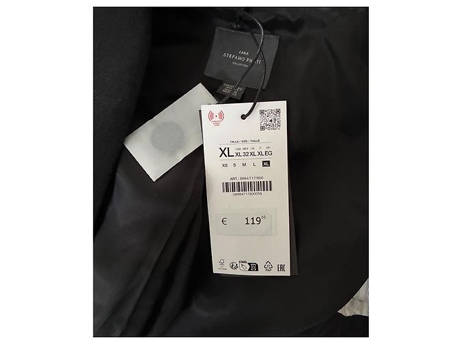 Blazer Zara Stefano Pilati de lana estilo Tuxedo negro - vista 9