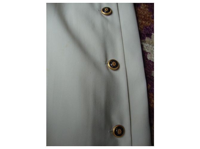 falda blanca plisada inconnue con botones dorados Talla 44 Blanco - vista 5