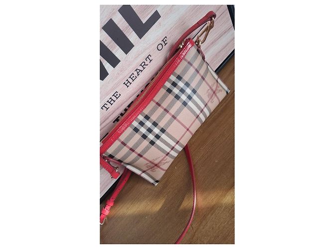 Borsa a tracolla Burberry Check Rosso Beige - vista 3