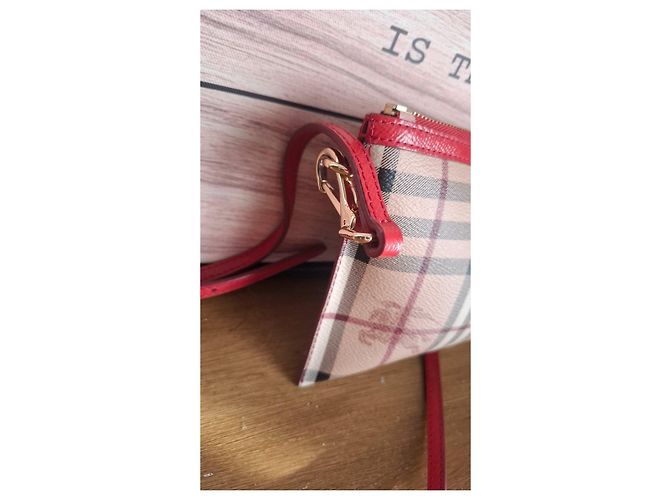Borsa a tracolla Burberry Check Rosso Beige - vista 4