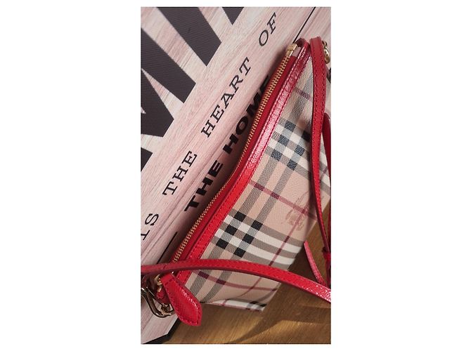 Borsa a tracolla Burberry Check Rosso Beige - vista 5