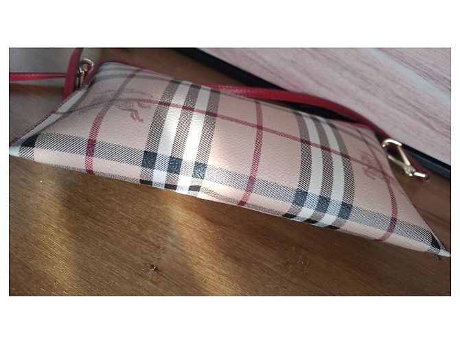 Borsa a tracolla Burberry Check Rosso Beige - vista 6