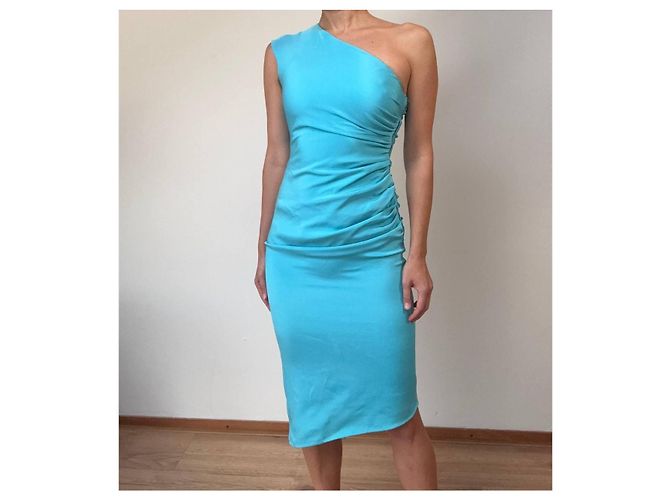 Prabal Gurung Kleid aus blauer Seide - Ansicht 4