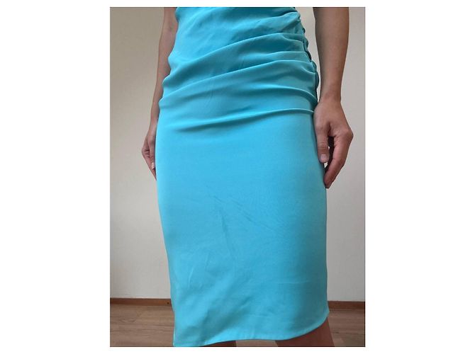 Prabal Gurung Kleid aus blauer Seide - Ansicht 5