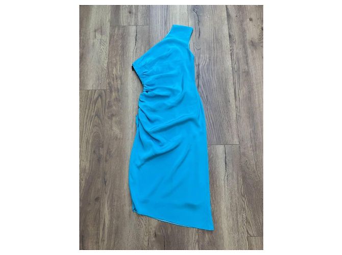 Prabal Gurung Kleid aus blauer Seide - Ansicht 6