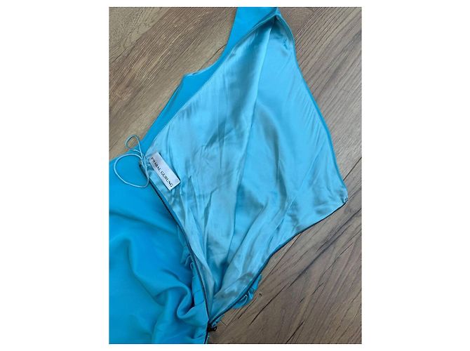 Prabal Gurung Kleid aus blauer Seide - Ansicht 8