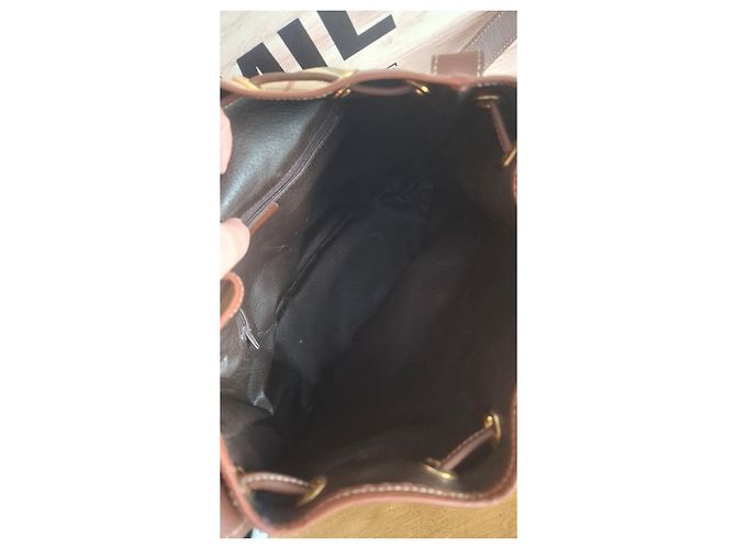 Borsa a secchiello Burberry Nova Check in pelle e tela Marrone Beige - vista 10