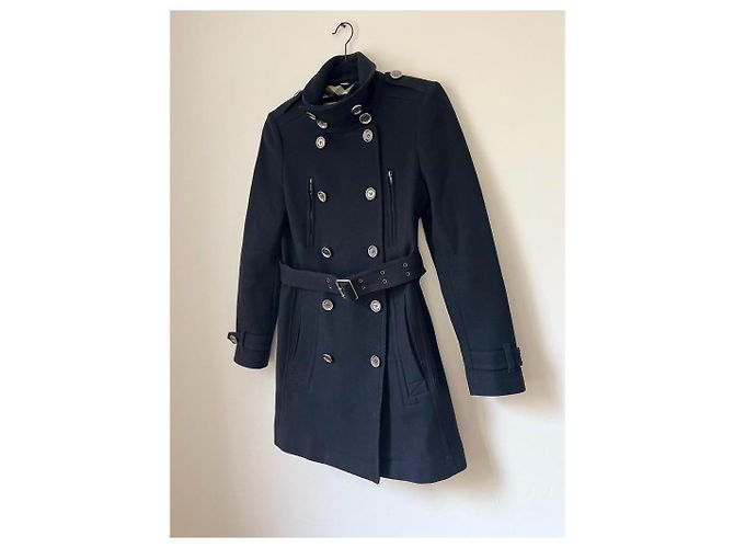 Abrigo Burberry Brit Charcottley de lana y cachemira negro - vista 2