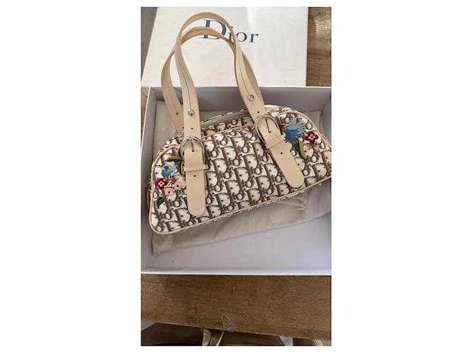 Borsa da bowling Dior Monogramma Floreale Marrone Multicolore Beige - vista 2