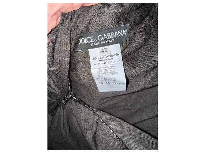 Dolce & Gabbana Raffung Bodycon Kleid aus Schurwolle Anthrazitgrau - Ansicht 7