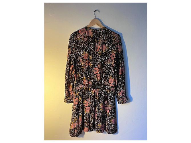 Zadig & Voltaire Remus Seidenkleid mit Blumenmuster Schwarz - Ansicht 3