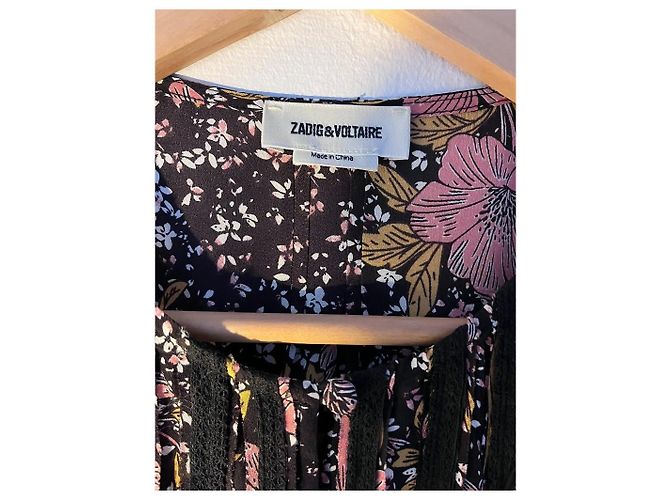 Zadig & Voltaire Remus Seidenkleid mit Blumenmuster Schwarz - Ansicht 5