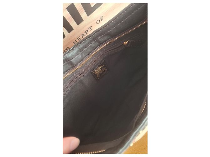 Borsa Hobo Burberry Check Marrone Multicolore Beige - vista 11