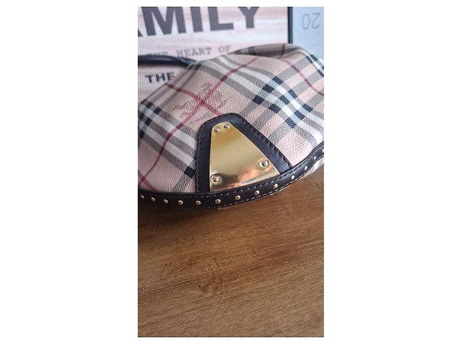 Borsa Hobo Burberry Check Marrone Multicolore Beige - vista 3