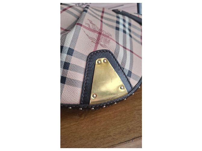 Borsa Hobo Burberry Check Marrone Multicolore Beige - vista 5