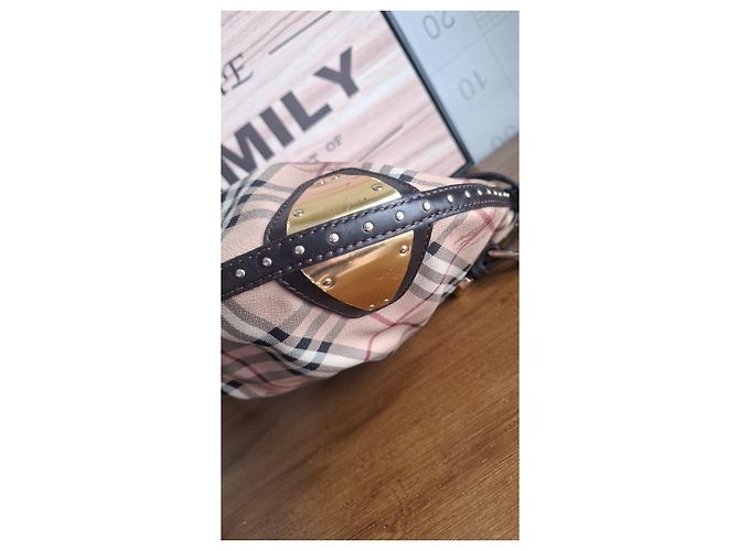 Borsa Hobo Burberry Check Marrone Multicolore Beige - vista 6