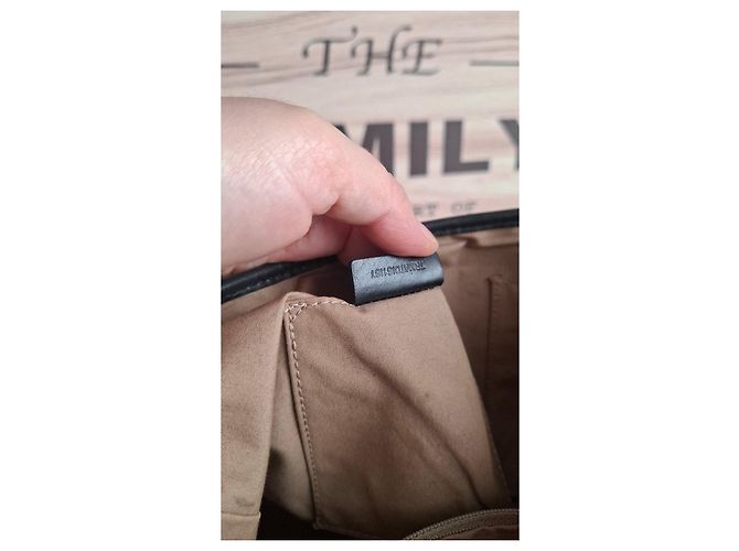 Borsa a spalla Burberry in tela Haymarket Nero Beige - vista 12