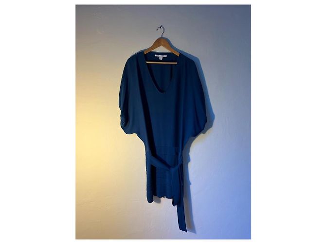 Vestido azul de viscose Diane Von Furstenberg - vista 2