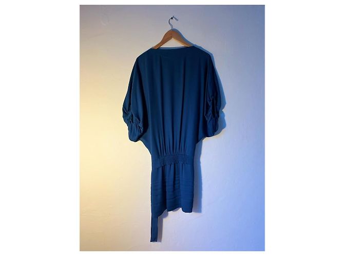 Vestido azul de viscose Diane Von Furstenberg - vista 3