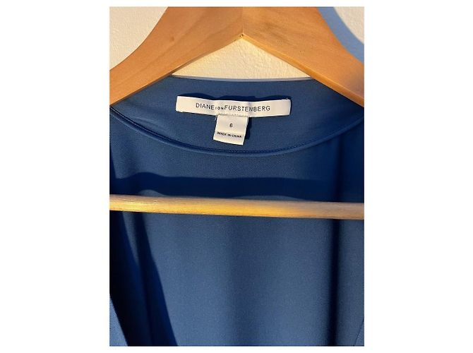 Vestido azul de viscose Diane Von Furstenberg - vista 5