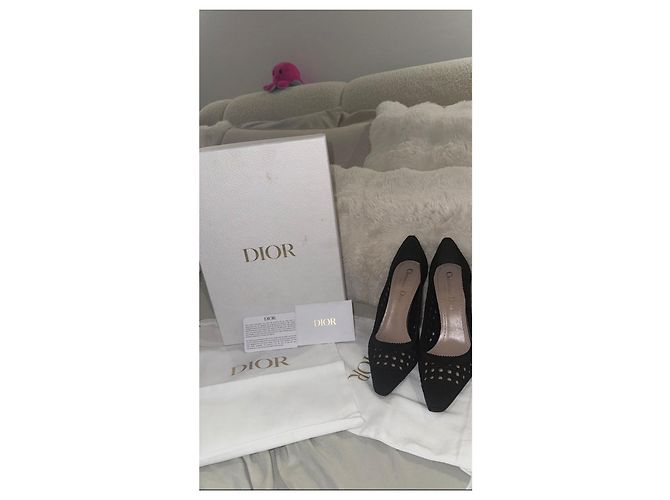 Dior Capture Cannage Mesh High Heels Schwarz Spitze - Ansicht 2