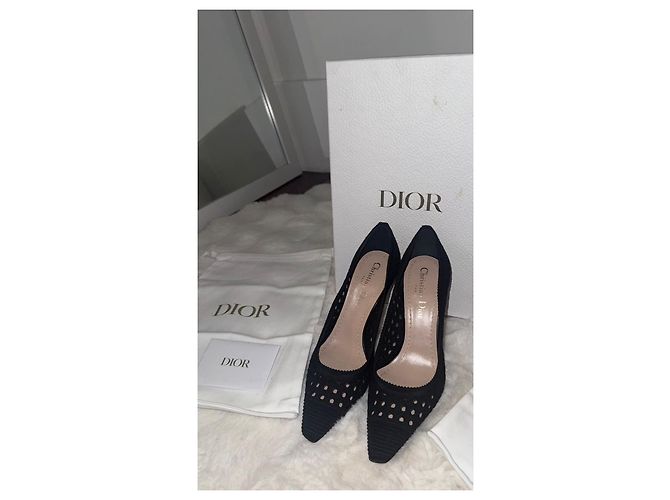 Dior Capture Cannage Mesh High Heels Schwarz Spitze - Ansicht 7