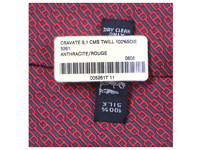 Cravatta in seta Chaine d'Ancre di Hermès Grigio - vista 8