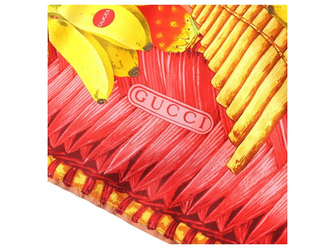 Camisa sin mangas de seda con estampado de frutas y logo de Gucci Tom Ford Roja Multicolor - vista 7