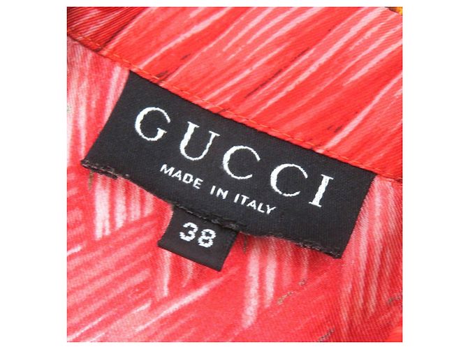 Camisa sin mangas de seda con estampado de frutas y logo de Gucci Tom Ford Roja Multicolor - vista 8