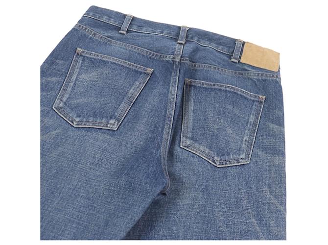 Céline Pantalones de mezclilla de algodón con botón Celine Azul - vista 4