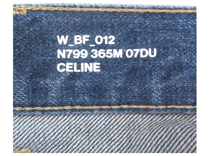 Céline Pantalones de mezclilla de algodón con botón Celine Azul - vista 6