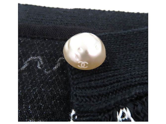 Timeless Falda de algodón y rayón Chanel P49277 Negro Blanco - vista 6
