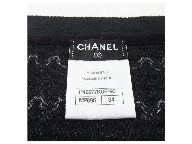 Timeless Falda de algodón y rayón Chanel P49277 Negro Blanco - vista 7