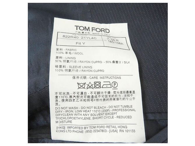Traje de lana simple Tom Ford Azul Azul marino - vista 10