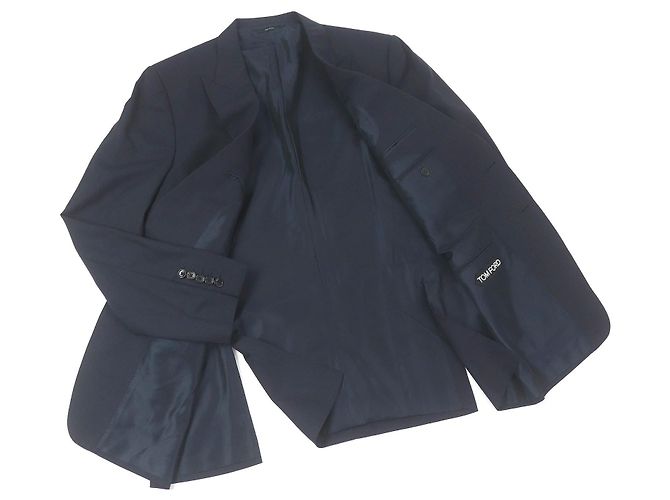 Traje de lana simple Tom Ford Azul Azul marino - vista 3