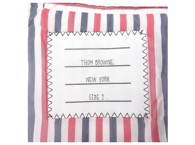 Thom Browne Gingham check Polyester Cotton Tailored Jacket White Blue - view 9