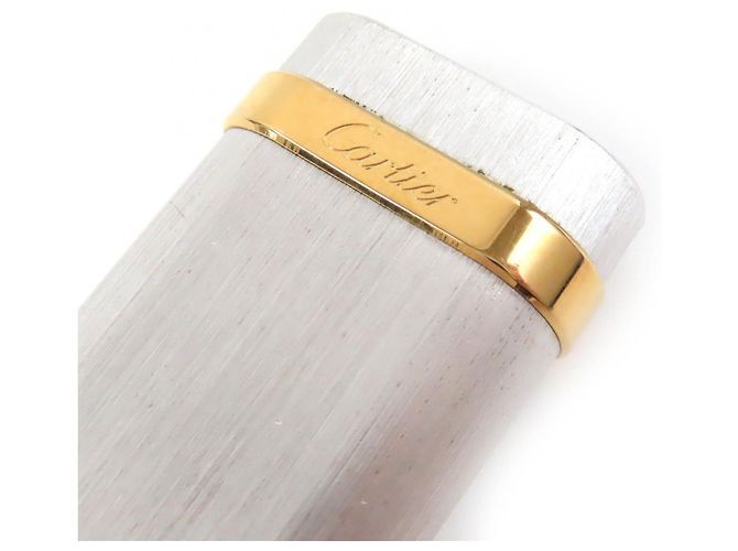 Briquet ovale Cartier Hairline Nouveau Modèle Accessoires de Fumer Argenté - vue 6